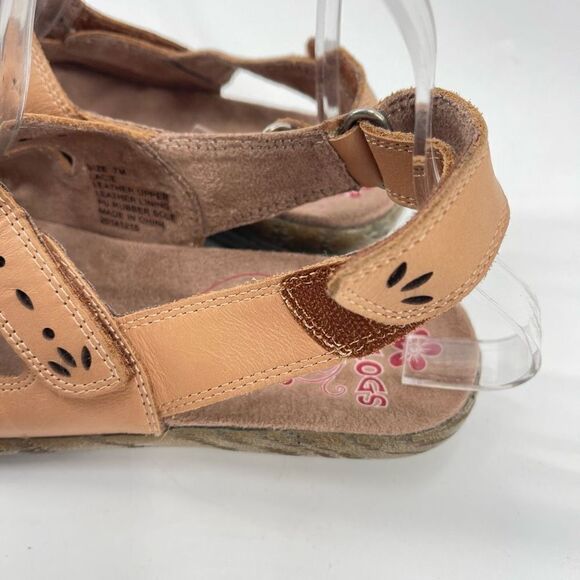 Klogs Womens Strappy Sandals Leather Low Heels Wedge Brown Size 7M - Picture 5 of 13